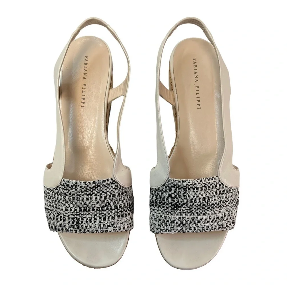 Fabiana Filippi Cork Platform Leather Sandals 39